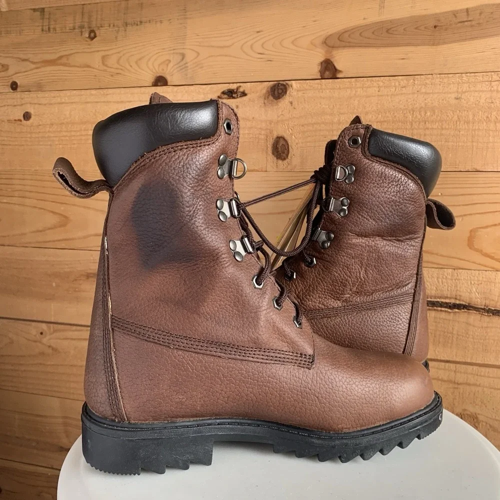 Adtec Mens Work Boots NWT 8.5M Steel Toe Brown Logger‎ Waterproof 1200 *Flaws
